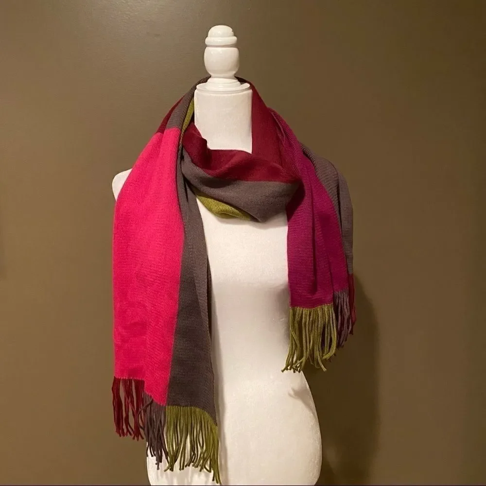 Bonnefoy Color Block Wool Blend Scarf
